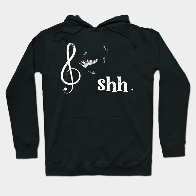 Funny Music Shirt Shh Quarter Rest and Fermata Hoodie by KRMOSH